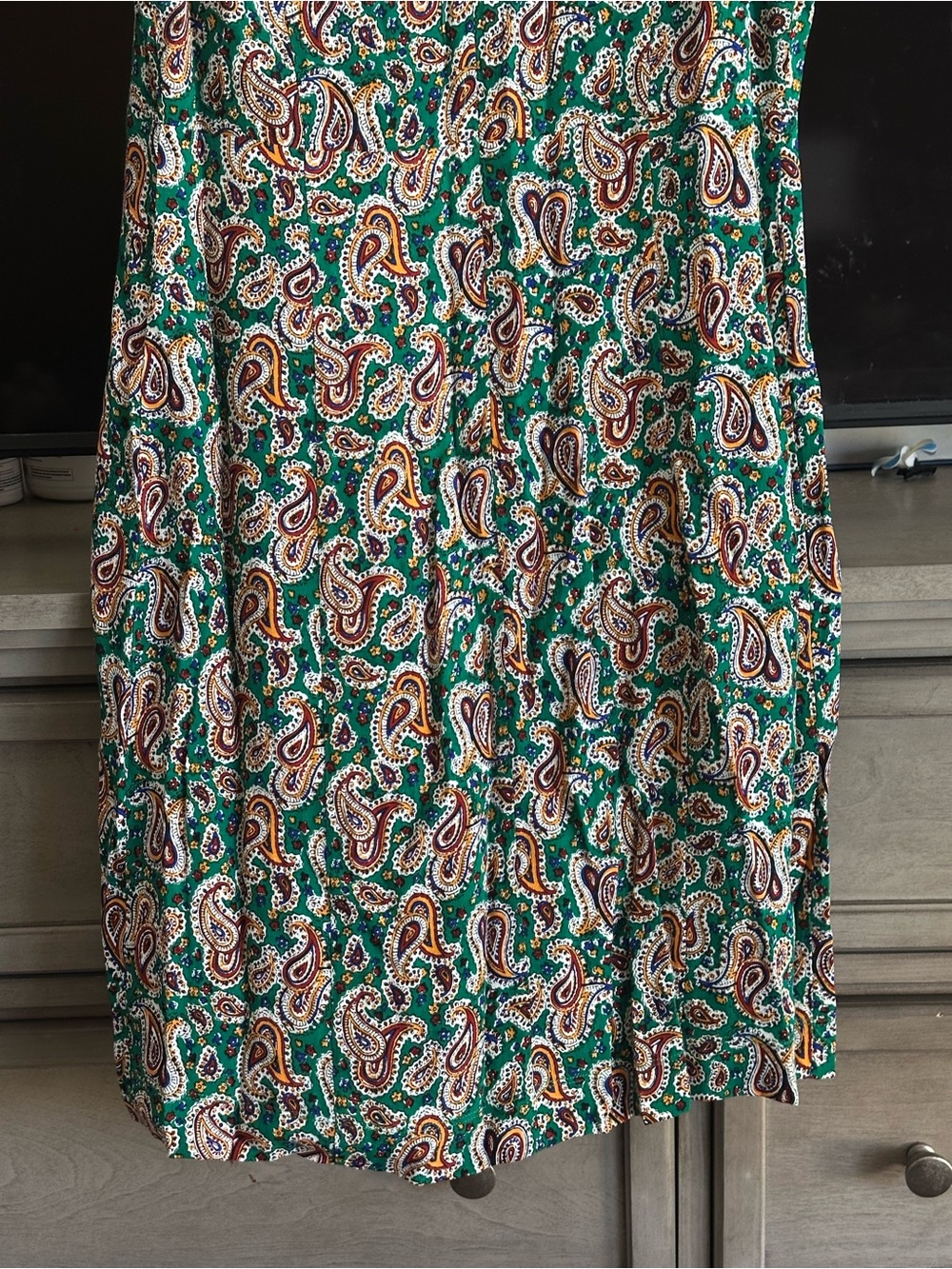 Anthropologie Maeve Green Paisley Short Sleeve Shift Dress. Size 10. - Picture 8 of 11